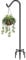 Garbuildman 76 Inch Tall Shepherd Hooks with 5-Forked Base, Adjustable Heavy Duty Bird Feeder Pole Stand Hanger for Outdoor, Shiny Black, 1 Pack
