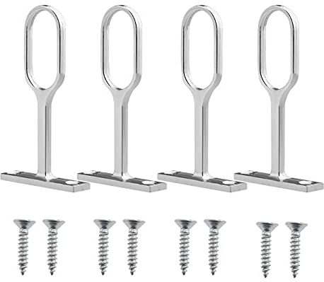 EMSea 4 Stück Schrankstange Halter Garderobenstange Halterung mit Schrauben, Zinklegierung, 72 mm