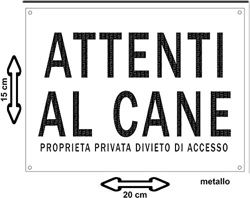 Lovelytiles ATTENTI al Cane PROPRIETA PRIVATA DIVIETO di Accesso Targa Cartello Segnale INSEGNA