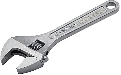 Faithfull FAIAS100MC Adjustable Chrome Spanner 100mm (4in) 15mm Jaw Capacity