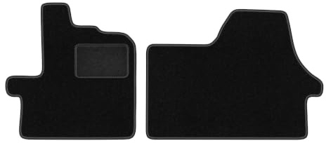 Velours-Fußmatten passend für Fiat Ducato IV 2014 -, Schwarz, LUX | Nur Version: Befestigungen vorne; passend für Kastenwagen; Velours-Teppich (Polypropylen), ca. 6,5 mm