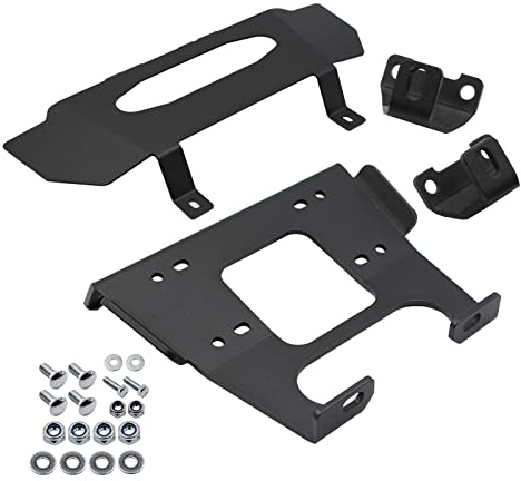 Soporte de cabrestante resistente para RZR XP 1000, XP 1000 4 2019+, patrones de pernos de montaje dual (3 x 6 5/8 pulgadas, 3 x 4 7/8 pulgadas), no requiere taladrar.