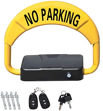 ORIENTOOLS Automatic Parking Barrier 30M, Remote Control Parking Lock with 2 Remote Controller, Private Car Parking,Intelligent Car Parking Lock Alarm Functions, yellow