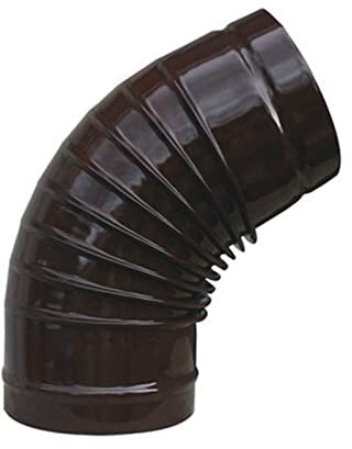 La zappa Curva a gomito per canna fumaria stufa a legna in lamiera di acciaio porcellanato (Ø120 mm/45°, Marrone)