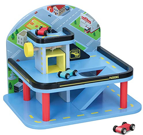 Wooden Garage Playset with 2 Cars