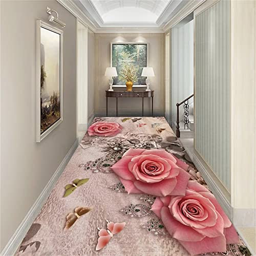 RUGMRZ Decoration de Chambre ado Fille Décoration d'allée de Couloir recadrable en 3D Tapis moumoute Rose Tapis Exterieur Balcon Tapis Barbecue Sol Tapis Chambre ado fille180x280CM