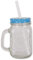 FabFinds Mason Jars with Lids and Straws Christmas Character Mason Jars with Handles (Blue Snowman)