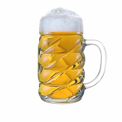 Stölzle Lausitz Pichet à bière diamant sur mesure 1 l au design diamant I 1 pièce I Pichet à bière avec anse I Verre à bière traditionnel I Passe au lavevaisselle I Pichets de qualité supérieure I