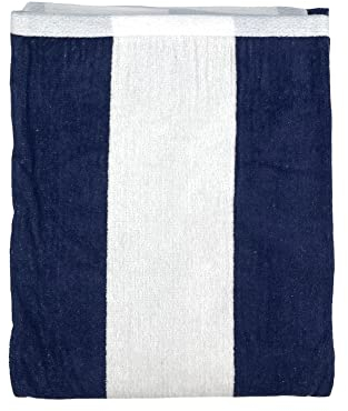 Strandtuch, gestreift, 90 x 165 cm, Frottee, 100 % Baumwolle, Strandtuch, Strandtuch, Strandtuch, Strandtuch (Blau – Weiß)