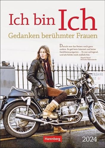 Ich bin Ich - Literaturkalender - Kalender 2024 - Harenberg-Verlag - Wochenkalendarium - 54 Blatt mit Gedanken berühmter Frauen - Wandkalender - 25 cm x 35,5 cm - Küchenkalender - Kulturkalender