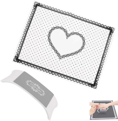 ieron Nail Art Hand Cushion, Manicure Hand Rest Silicone Nail Art Pillow Mat Set Washable Arm Holder Wrist Rest Cushion for Nail Trainer Nail Care Nail Salon Tools(White)