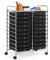 GiantexUK 20 Drawers Storage Trolley, Multipurpose Mobile Rolling Cart with Lockable Wheels, Rolling Utility Shelving Organizer Unit for Home Office Salon (Black)