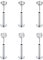 FECTAS 6 Stück gewindelose Push-In Lip Bars Labret Stud Piercing Edelstahl 16G 8mm Tragus Knorpel Helix Ohrring Piercing Schmuck Silber 3mm CZ