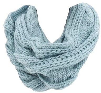 HomeRelax&Style Loop Schal » Winter Damenschal » Strickschal » Damen Schal mit Strickmuster (hellblau)