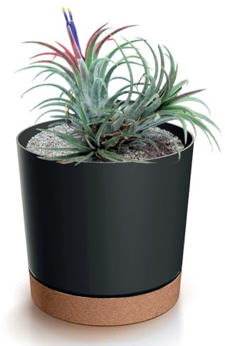 Blumentopf mit Untersetzer ECO, Übertöpfe für Zimmerpflanzen, Pflanzkübel, Übertopf Kompakt, 40 cm Durchmesser, Elegantes Design für Innen- und Außenbereich (Anthrazit, 400)