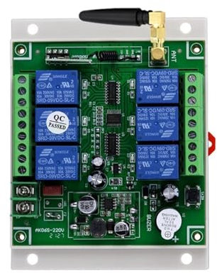 433 MHZ DC 12 V 24 V 36 V 6 CH 6 canali RF sistema di telecomando wireless ricevitore trasmettitore potenza universale industriale (colore: nero, dimensioni: 433MHZ)