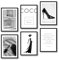 MJ-GRAPHICS® Bilder Fashion, Mood Poster Coco, Schwarz Weiß Bild Lifestyle, Wandbilder Schlafzimmer, Bilder Wohnzimmer 6xA4, Poster & Kunstdrucke, Elegante Bilder, Wandbilder Vintage ohne Rahmen