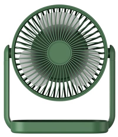 Nimomo Mini Ventilador Portátil, Pequeño Ventilador de Escritorio, 3 Aspas, Multifuncional, Silencioso, Recargable, Mini Ventilador para el Hogar, Camping, Oficina (verde vintage)