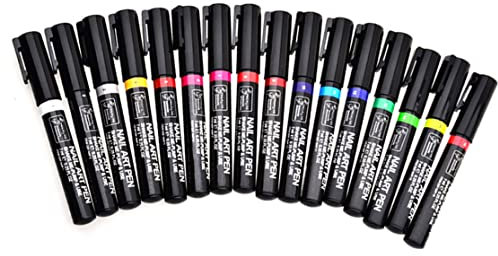 16PCS Nail Art Pen Painting Kit Drawing Dotting Nail Polish Pen 3d Nail Design Beauty Tools For Uv Gel Polish Assorted Colour pens nail