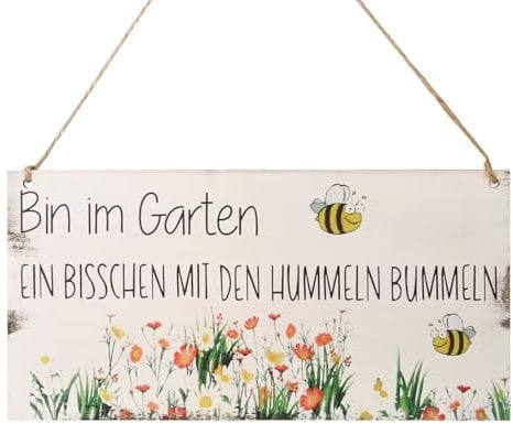 bumblebee Garden sign, garden, funny, hobby, birthday present, beautiful shabby style,handmade wooden sign