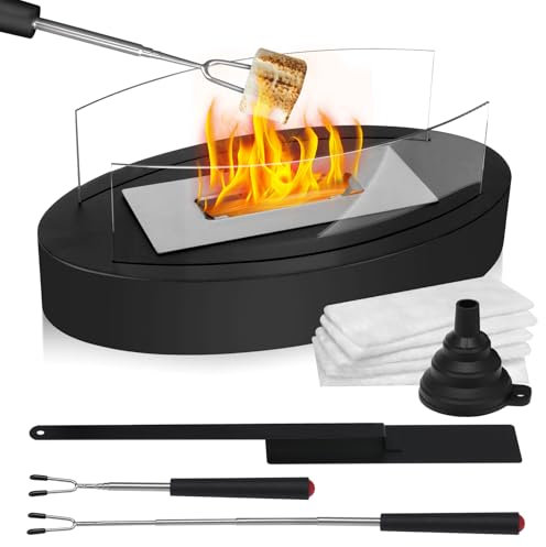 Cheminée de Table Cheminée Bioéthanol, Acemall Portable Cheminee de Table Brasero de Table, Combustion Propre Feu de Table pour intérieur et extérieur Balcon, Terrasse, Appartement, Jardin