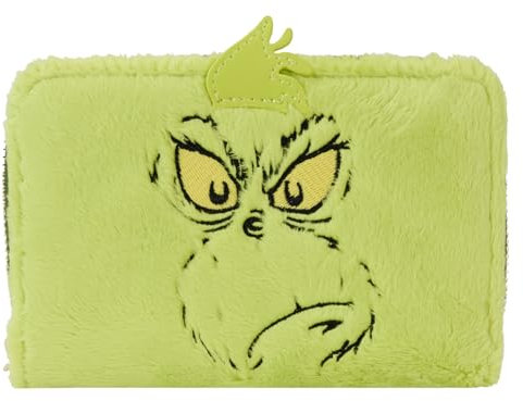 Loungefly Dr Seuss Plush Grinch Glow Portefeuille zippé pour Cosplay