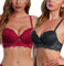 SHEKINI Women's Lace Bra Set 2 Pack Push Up Underwire Bras Demi Cup Support Everyday Bralette Underwear 3 Hooks Brassiere, 85A