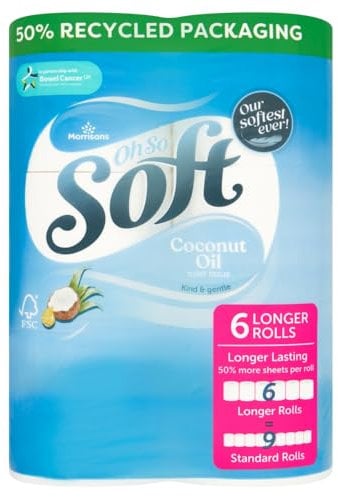 Morrisons Coconut Toilet Tissue, Pack of 6