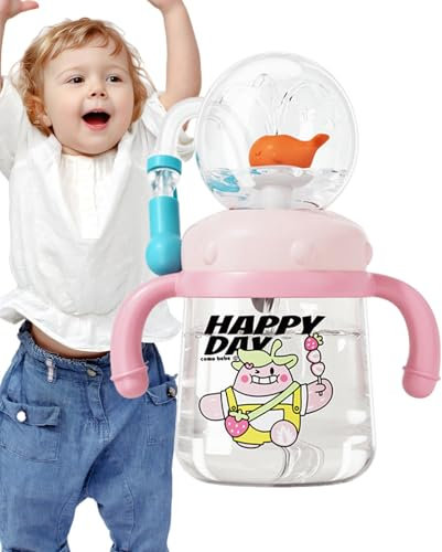 Whale Fountain Sippy Cup for Kids, Colorful 300ml Portable Water Cup with Leak Proof Design, Fun and Creative Spray Drinking Feature Perfect for and Young Children at Home or