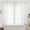 Deconovo Gardinen mit Ösen Voile Vorhang Transparent Wohnzimmer Vorhänge Gardinenschals Lichtfilterung Dekoschal, 138x140 cm, Leinen, 2er Set