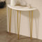 EKDJSN Tavolino da Divano, Consolle con Piede di Supporto Triangolare in Ferro, Design Ad Altezza Adatta da 35,4 Pollici, Tavolo da Ingresso con Desktop a Forma di Mezzaluna(Gold,39.3in/100cm)