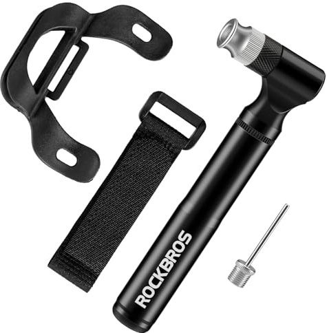 ROCKBROS Bike Pump Mini Bicycle Pump Compatible with Presta & Schrader Valves High Pressure 130PSI for MTB Road E-bikes