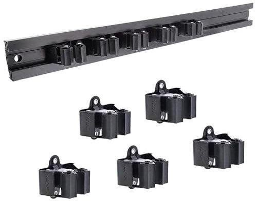 WAGNER - hooks4tools - Gerätehalter CLIPS & SCHIENE AUSZIEHBAR - 600-1170 x 55 mm, 5 Clips 52 x 52 x 38 mm, aus Aluminium, für Geräte Ø max. 3 cm, Tragkraft bis 2 kg/Clip - 15529611