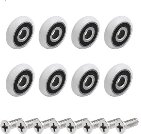 GFDSGRE Duschkabine Rollen 8 Stücke Duschtürrolle Ersatztürscheibe 19/23/25mm Raddurchmesser Kabinenscheibe Schiebedusche Edelstahlteile DuschtüRrollen(19mm)