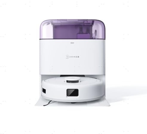 ECOVACS DEEBOT MINI Saugen/Wischen, 9.000 Pa Saugkraft, ZeroTangle 2.0, TrueMapping 2.0, 45 ℃ Heißlufttrocknung, Selbstentleerung, intelligente Tiefenreinigung, Selbstreinigung per Knopfdruck, Lila