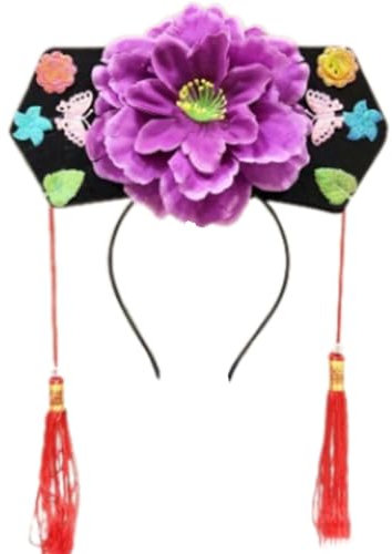 MCAOAL Élégante coiffure de princesse chinoise traditionnelle Chapeau de fleurs pour événement culturel