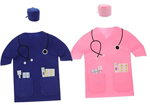 ERINGOGO 2 Sets Non Woven Fabric Wine Gift Bags Decorative Wine Bottle Covers Pouches for Nurses and Doctors with Stylish Blue and Pink Design