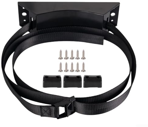Wablissia Support de bouteille de gaz pour camping-cars et yachts | Sangle réglable en nylon | Ceinture de sécurisation de réservoir de gaz de bateau compatible avec les bouteilles de propane (noir, 2