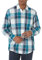 Amazon Essentials Men's Regular-Fit Long-Sleeve Casual Poplin Shirt, Teal Blue Navy Large Plaid, XXL