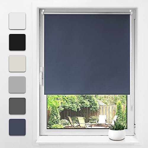 Verdunklungsrollo klemmfix 80x160cm(BxH) Gelb Thermo Rollos für Fenster ohne Bohren Sicht-und Sonnenschutz Klemmrollos für Fenster & Tür
