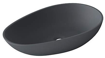 Sogood Lavabo vasque à poser gris noir mat 60cm lave main Colossum809 59,8x36x14cm
