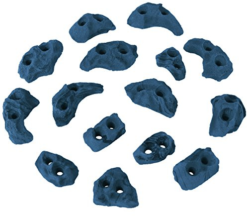ALPIDEX Klettergriffe Klettersteine Tritte Größe XS - 15, 30, 60, 120 Stück, Farbe:blau-meliert, Verpackungseinheit:15 Stück