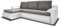 Ecksofa Santi - Polsterecke L-Form, Schlafsofa mit Bettkasten, Couchgarnitur mit Schlaffunktion, Couch, Sofa, Sofagarnitur (Weiß + Grau (Madryt 120 + Berlin 01), Ecksofa Links)