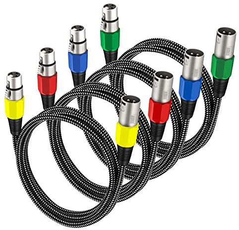 XLR Female to 1/4 Inch TS Cables, Nylong Braided XLR 3 Pin Female to 6.35mm TS Male Unbalanced Interconnect Wire Mic Cord for Dynamic Microphone (Pure Copper Conductors) - 6 FT - 2 Pack