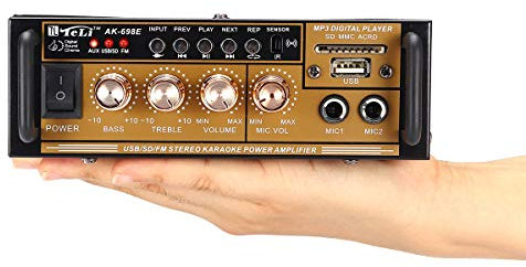 MOMOALA 300W 12V/ 220V HIFI Amplifier Audio Stereo Power FM Radio USB/TF 2CH Car Home