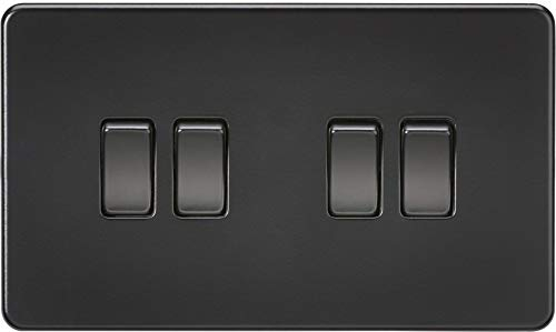 Knightsbridge SF4100MBB Screwless 4G 2-Way Switch, 230 V, Matt Black