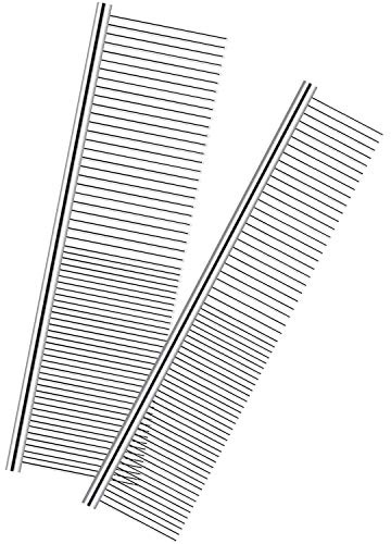 JamHooDirect Metal Pet Grooming Comb, 2 Size Stainless Steel Row Teeth Brush Hair Cleaning/Shedding/Massaging Dog Comb Tools Ideal for Large, Medium & Small Dogs & Cats with Tangled Short/Long Hair