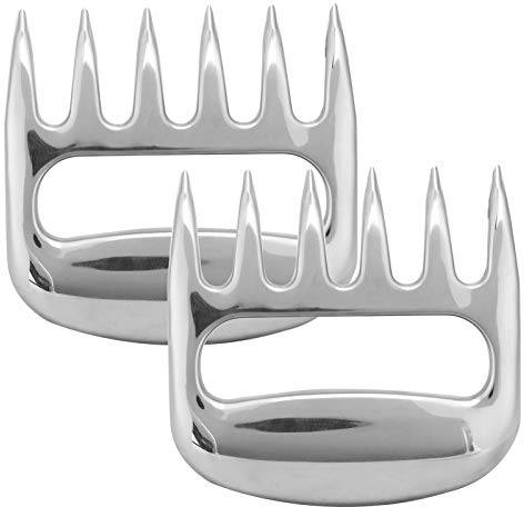 Pinces à Viande en Acier Inoxydable, Griffes d'ours Broyeur de Viande Pinces de déchiquetage de Porc effiloché pour déchiqueter la Manipulation et la Sculpture des Aliments du fumoir de Gril ou de la