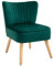 HOMCOM Nordic Style Sessel mit ergonomischem Design aus Holz und grünem Samt für Haus und Wohnzimmer 57 x 68 x 76 cm