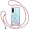 TUUT Handyband für Huawei P30 Hülle mit Band, Glitzer Treibsand Handyhülle mit Kordel zum Umhängen Transparent Stoßfest Schutzhülle mit Kette Schnur, Quicksand Necklace Case in Roségold